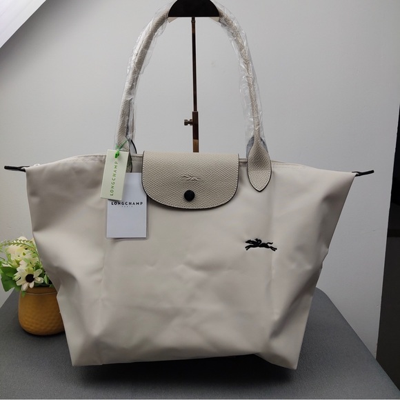 Longc.hamp Handbags - NWT Longchamp Le Pliage Original Large Shoulder Nylon Bag Tote IN OFF WHITE